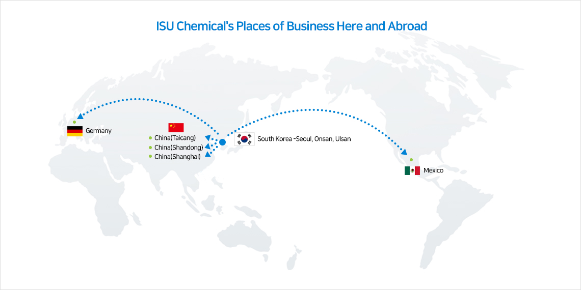 ISU Chemical's Places of Business Here and Abroad